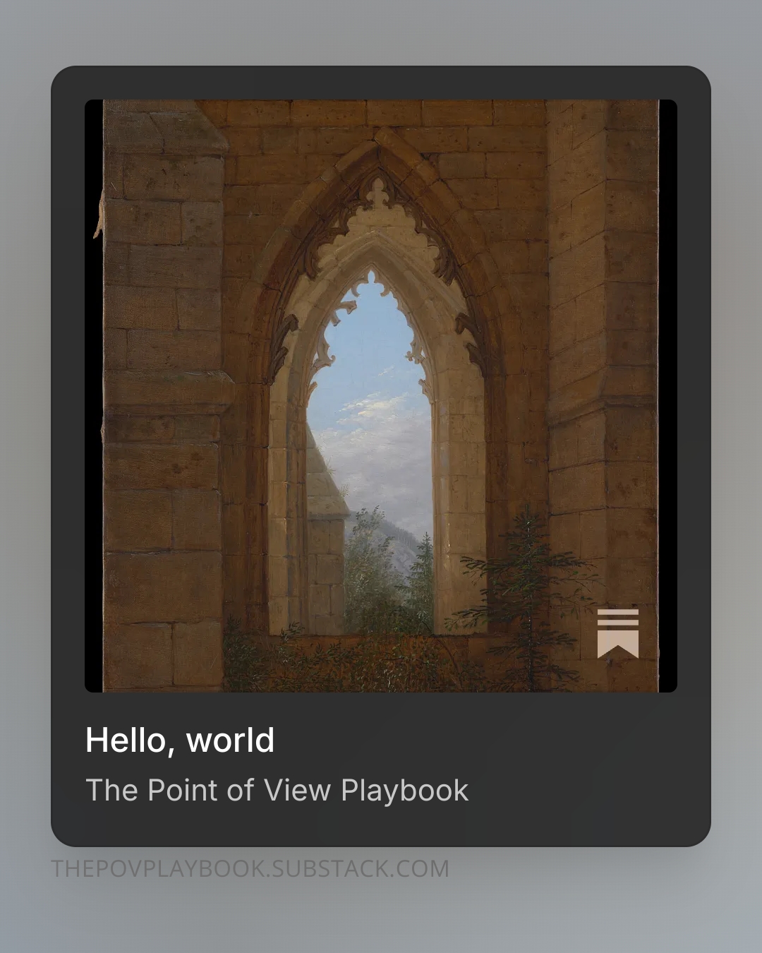 New publication: The POV Playbook  on Substack
